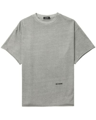 we11done T-shirt en coton à logo brodé - Gris