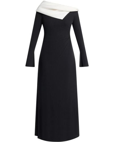 Chats by C.Dam Asymmetric Long-sleeve Dress - Black