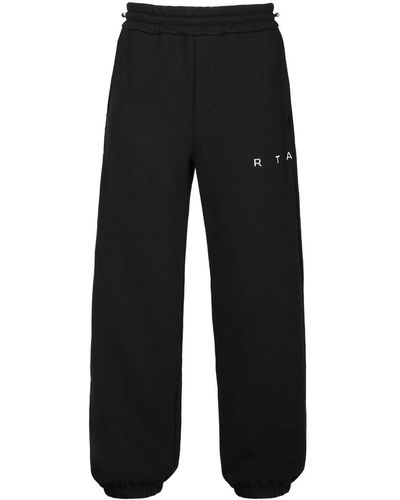 RTA Pantalones de chándal anchos con logo - Negro