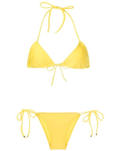 Amir Slama Halterneck Triangle Bikini - Yellow