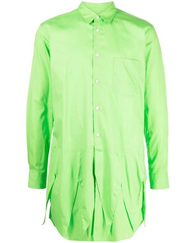 Comme des Garçons Overhemd Met Overlappend Vlak - Groen