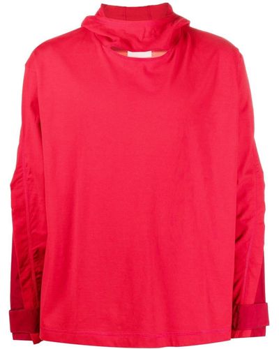Kusikohc Cut-out Cotton Sweatshirt - Red