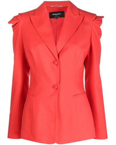 Rochas Single-breasted Fitted-waist Blazer - Pink
