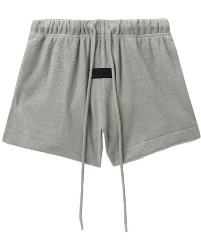 Fear Of God Logo-patch Cotton Track Shorts - Grey