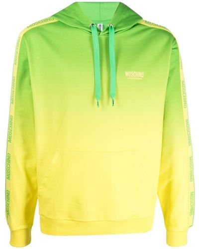 Moschino Ombré-effect Logo-strap Hoodie - Yellow