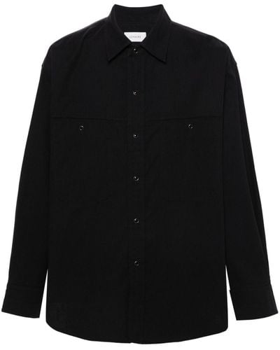 Lemaire Camisa de sarga - Negro