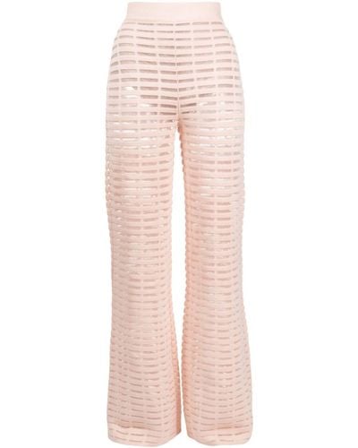 Genny Open-knit Flared Pants - Pink