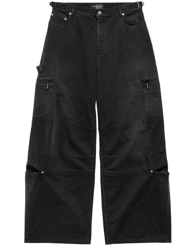 Balenciaga Cargohose mit weitem Bein - Schwarz