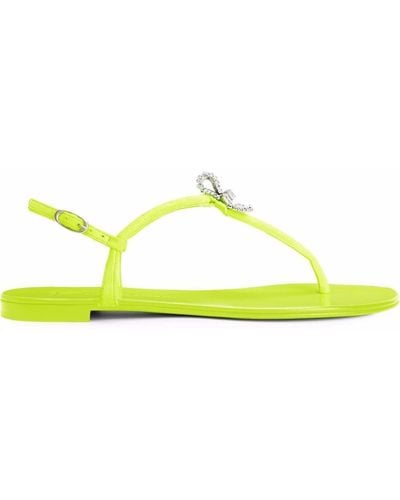 Giuseppe Zanotti Clementyne Crystal-embellished Flip-flops - Yellow