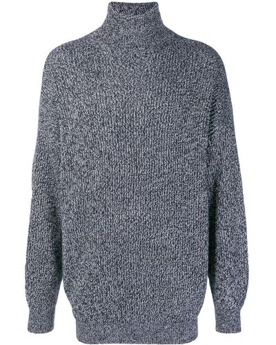 Balenciaga Oversized Polo Neck Sweater - Gray