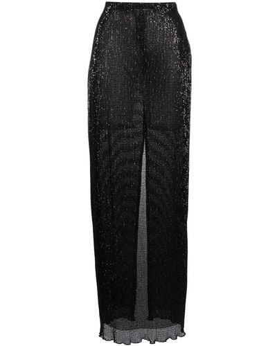 Rosetta Getty Sequin-embellished Maxi Skirt - Black