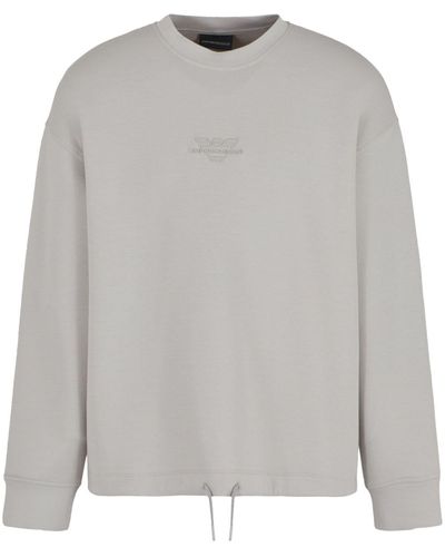 Emporio Armani Logo Cotton Sweatshirt - Gray
