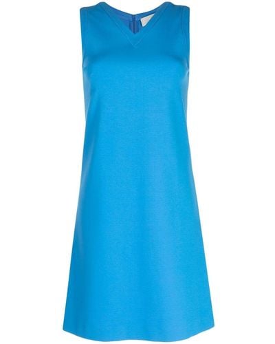 Jane Riva V-neck Sleeveless Minidress - Blue