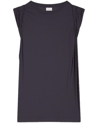 Dries Van Noten T-shirt con arricciature - Blu