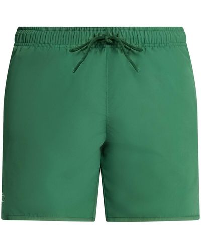 Lacoste Logo-appliqué Drawstring Swim Shorts - Green