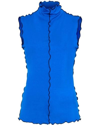 Proenza Schouler Ruffled Jersey Blouse - Blue