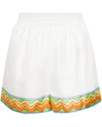 Casablancabrand Afro Cubism Tennis Club Shorts - White