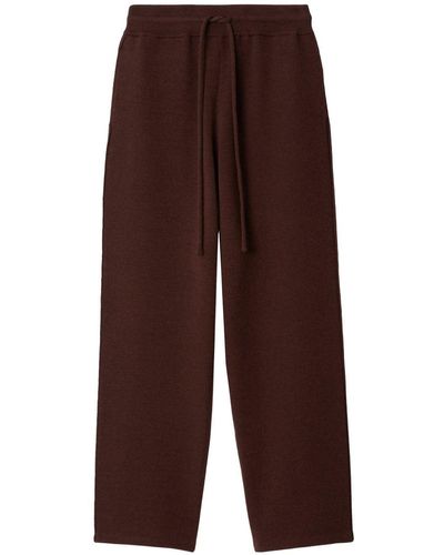 Burberry Floral Intarsia-knit Track Pants - Brown