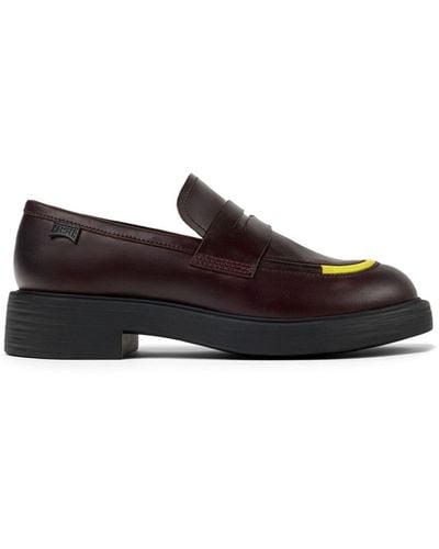 Camper Dean mismatched leather loafers - Marrone