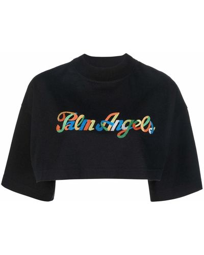 Palm Angels ロゴ クロップドtシャツ - ブラック