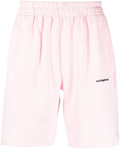 Styland Elasticated-waistband Organic Cotton Track Shorts - Pink