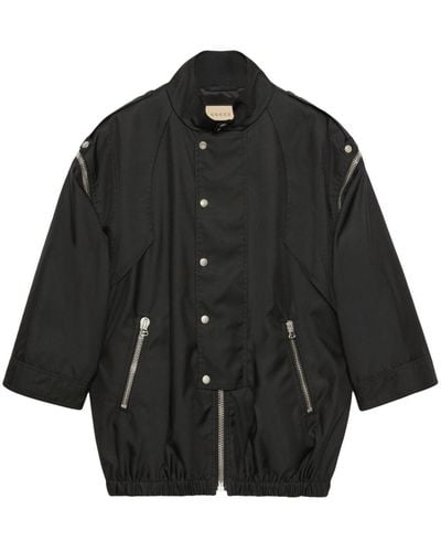 Gucci Wandelbare Jacke mit Logo-Print - Schwarz
