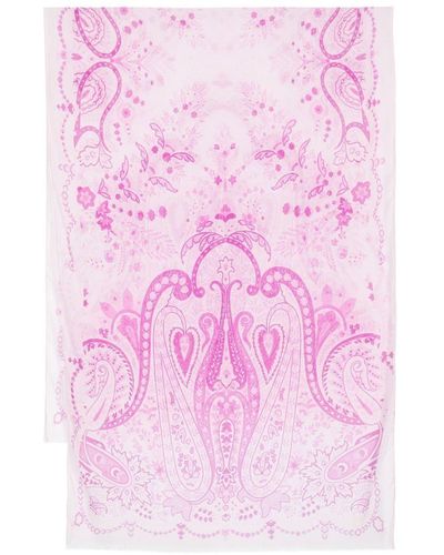 Etro All-over Paisley-print Scarf - Pink