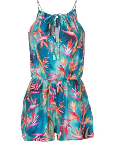 Lygia & Nanny Laya-printed Playsuit - Blue