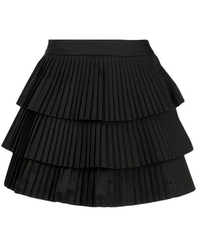 B+ AB High-waisted Ruffled Pleated Skirt - Black