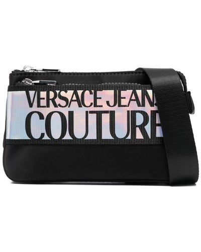 Versace Jeans Couture Sac banane irisée à logo imprimé - Noir