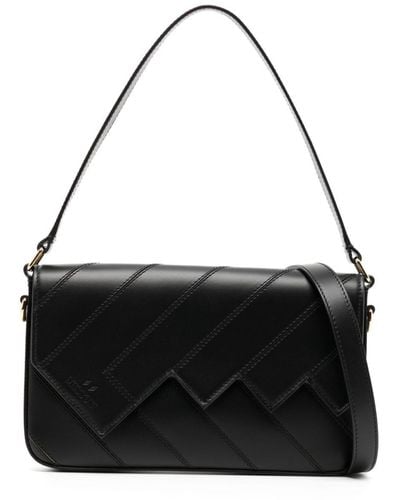 Missoni Flap Wave Leather Shoulder Bag - Black