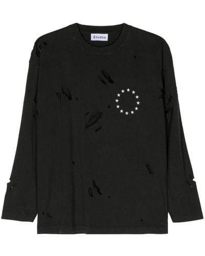 Etudes Studio Spirit Ls Europa Distressed T-shirt - Black