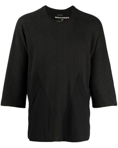 Maharishi T-shirt en maille à col rond - Noir