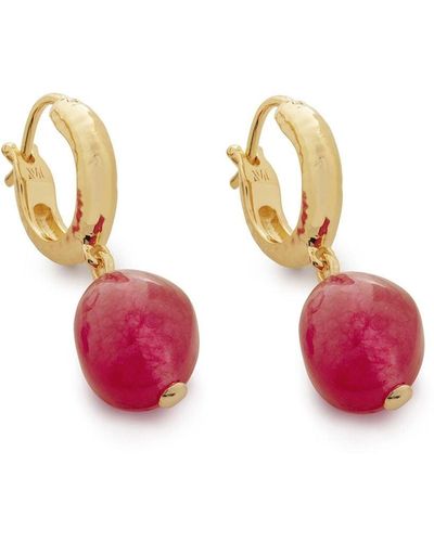 Monica Vinader 18kt vergoldete Ohrringe mit Rosa Quarz - Pink