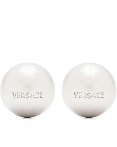 Versace ロゴ ピアス - ホワイト