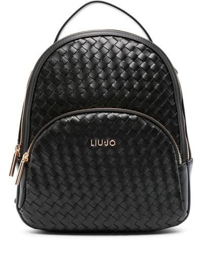 Liu Jo Logo-lettering Interwoven Backpack - Black