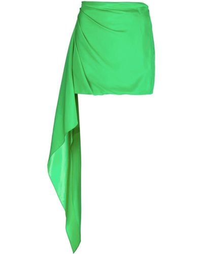 GAUGE81 Draped Silk Mini Skirt - Green