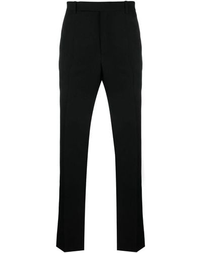 Saint Laurent Pantalones rectos con pinzas - Negro
