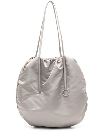 Low Classic Ruched-detail Padded Shoulder Bag - Gray
