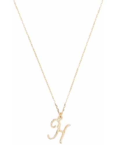 Alex Monroe 18kt Yellow Gold Enchanted Twig Alphabet Letter H Pendant Necklace - Metallic