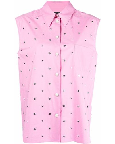 Boutique Moschino Stud-embellished Sleeveless Shirt - Pink