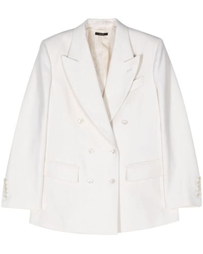 Tom Ford Double-breasted Twill Blazer - White