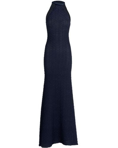 Silvia Tcherassi Vigdis Halterneck Long Dress - Blue