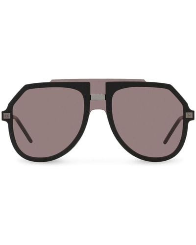 Dolce & Gabbana Lusso Sartoriale Pilot-frame Sunglasses - Gray