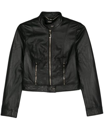 Liu Jo Fitted Leather Jacket - Black