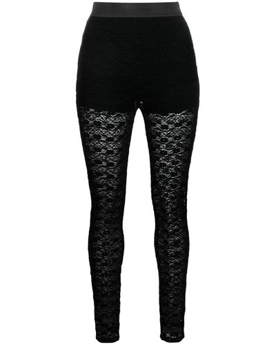 Maje Layered Lace leggings - Black