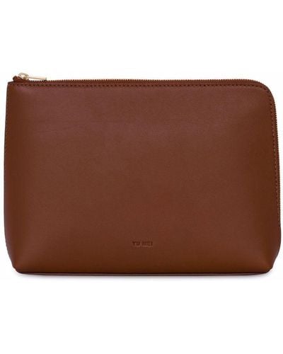 Yu Mei Emily Leather Pouch - Brown
