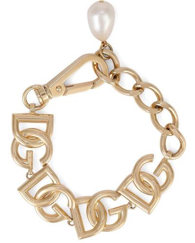 Dolce & Gabbana Bracciale Con Logo - Metallizzato