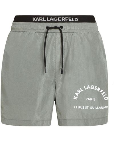 Karl Lagerfeld Rue St-guillaume Swim Shorts - Gray