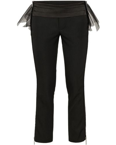 DSquared² Tulle-overlay Skinny Trousers - Black